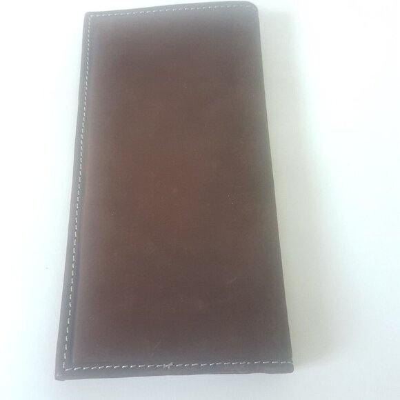 GUESS USA Vintage Suede Like Wallet Soft 7" X 3.5" Brown Unisex with Tote Lot - Picture 5 of 10